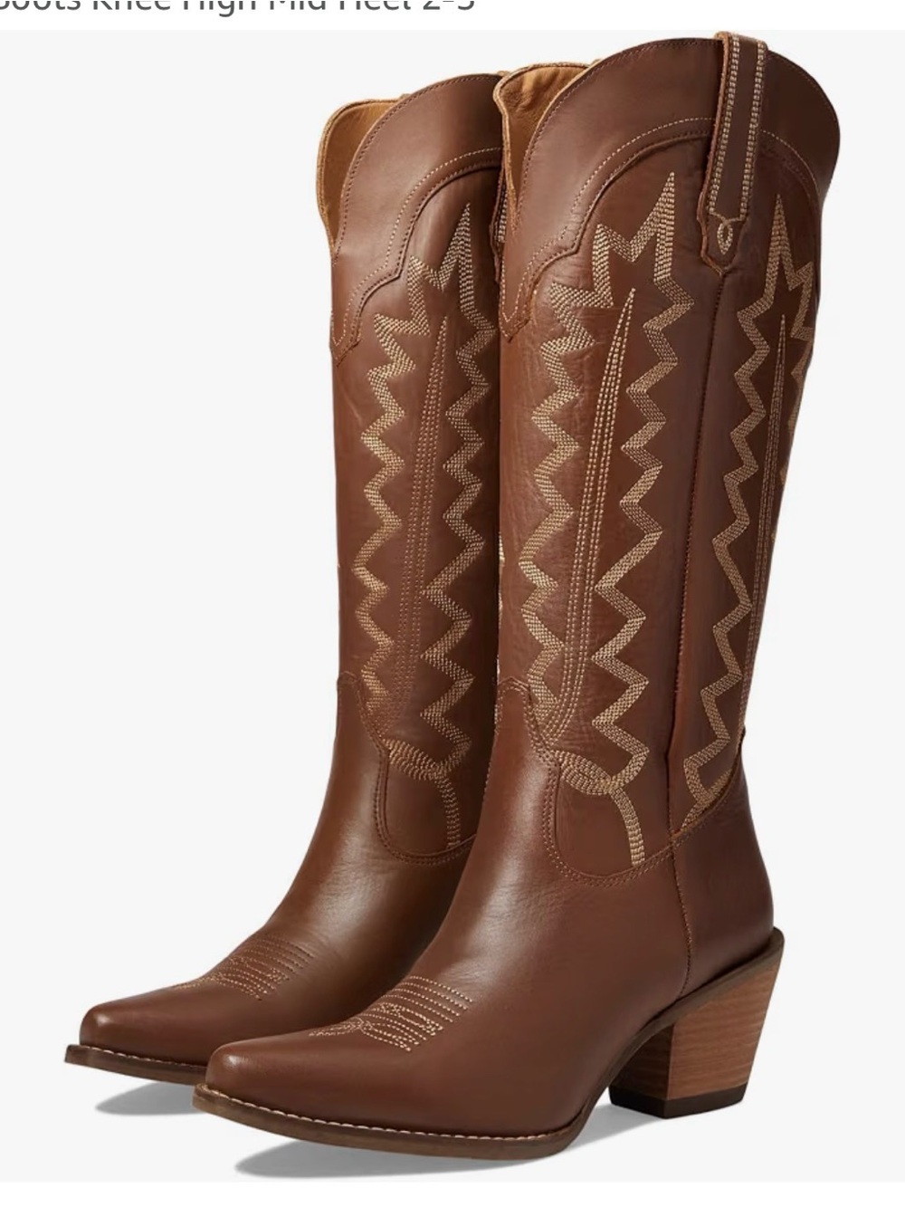 Dingo Brown Leather Western Full Calf Heeled Boots